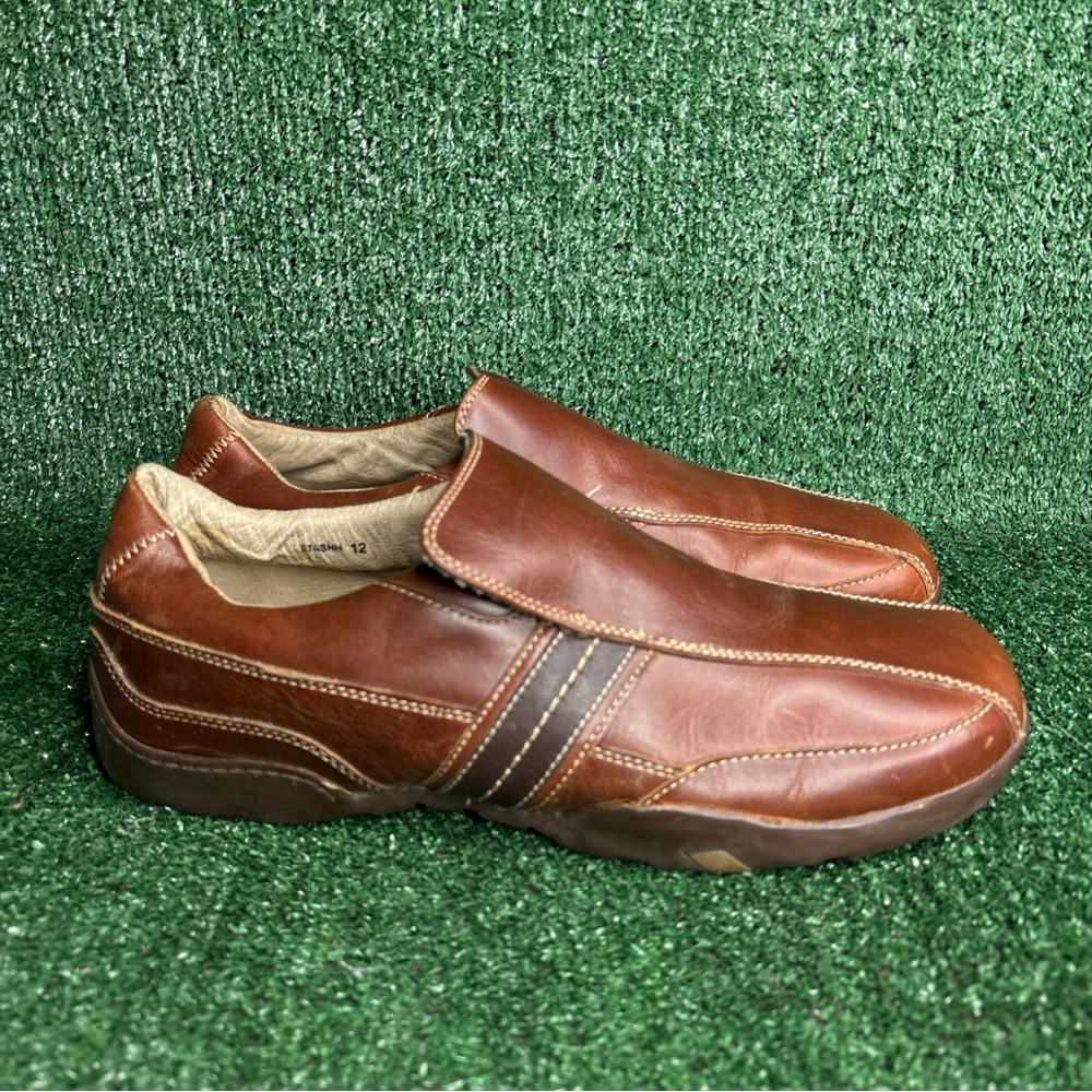 VTG Y2K Steve Madden STASHH Square Toe Athletic Sneakers Mens 12 Brown Leather